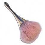 Ficha técnica e caractérísticas do produto Pincel para Maquiagem Blush Corretivo Pó Base Dourado com Rosa