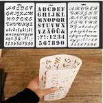 Ficha técnica e caractérísticas do produto Pintura 1pc DIY Embossing papel cartão plástico Letter Número Masking pulverização em camada de Stencils