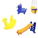 Ficha técnica e caractérísticas do produto Playground Infantil Azul Completo 4 Peças - Natalplast