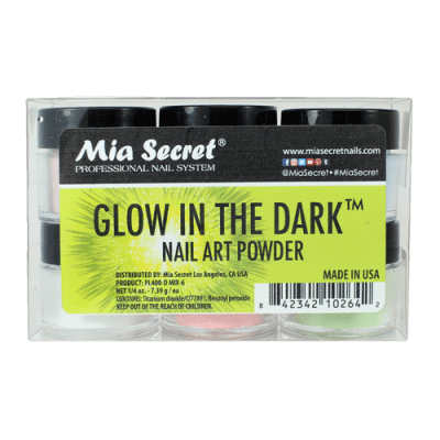 Pó Acrílico | Kit Glow In The Dark | 6 Cores 7.39 Gr | Mia Secret