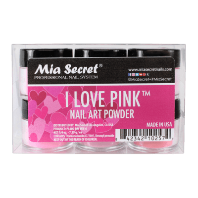 Ficha técnica e caractérísticas do produto Pó Acrílico | Kit I Love Pink | 6 Cores 7.39 Gr | Mia Secret