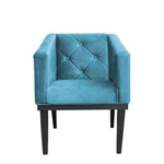 Poltrona Cadeira Decorativa Rafa Escritório Suede Azul