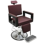 Poltrona Cadeira Reclinável Barbeiro Maquiagem Salão Dompel - Vinho Barber Square