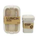 Ficha técnica e caractérísticas do produto Port¨¢til Food Container 3 Camadas Almo?o de palha de trigo Box Micro Box Alimentos