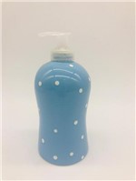 Ficha técnica e caractérísticas do produto Porta Alcool e Gel Porcelana Azul com Bolinha Branca