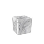 Ficha técnica e caractérísticas do produto Porta Algodão / Cotonetes Cube Coza Mármore Branco 8,5 X 8,5 X 8,5 Cm