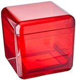 Ficha técnica e caractérísticas do produto Porta Algodão/Cotonetes Cube, Coza, Vermelho Transparente