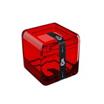 Ficha técnica e caractérísticas do produto Porta Algodão/Cotonetes Cube Vermelho 20879/0111 - Coza - Coza