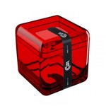 Ficha técnica e caractérísticas do produto Porta Algodão Cotonetes Cube Vermelho Transparente 20879 0111 Coza