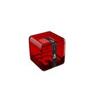 Ficha técnica e caractérísticas do produto Porta Algodão e Cotonetes Cube Vermelho Transparente Coza