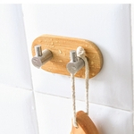 Ficha técnica e caractérísticas do produto Door Hook Hanger Bathroom Kitchen Closet Without Nail Hook Stainless Steel Bambo