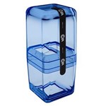 Ficha técnica e caractérísticas do produto Porta Escova com Tampa Coza Cube Azul