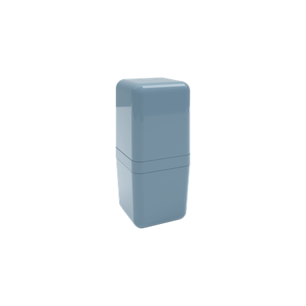 Ficha técnica e caractérísticas do produto Porta-escova com Tampa Cube - AZF 8,5 X 8,5 X 19,5 Cm Azul Fog Coza