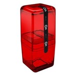 Ficha técnica e caractérísticas do produto Porta Escova com Tampa Cube Vermelho Coza