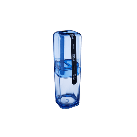 Ficha técnica e caractérísticas do produto Porta-Escova com Tampa - Splash 6,5 X 6,5 X 22,5 Cm Azul Coza