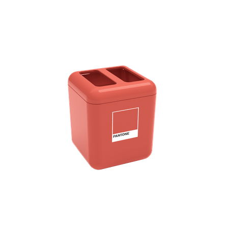 Ficha técnica e caractérísticas do produto Porta Escova - Cube 8,5 X 8,5 X 10,5 Cm Coral Pantone Coza