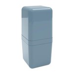 Ficha técnica e caractérísticas do produto Porta Escova Cube com Tampa Azul Coza