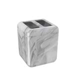 Ficha técnica e caractérísticas do produto Porta Escova Cube Mármore Branco Coza