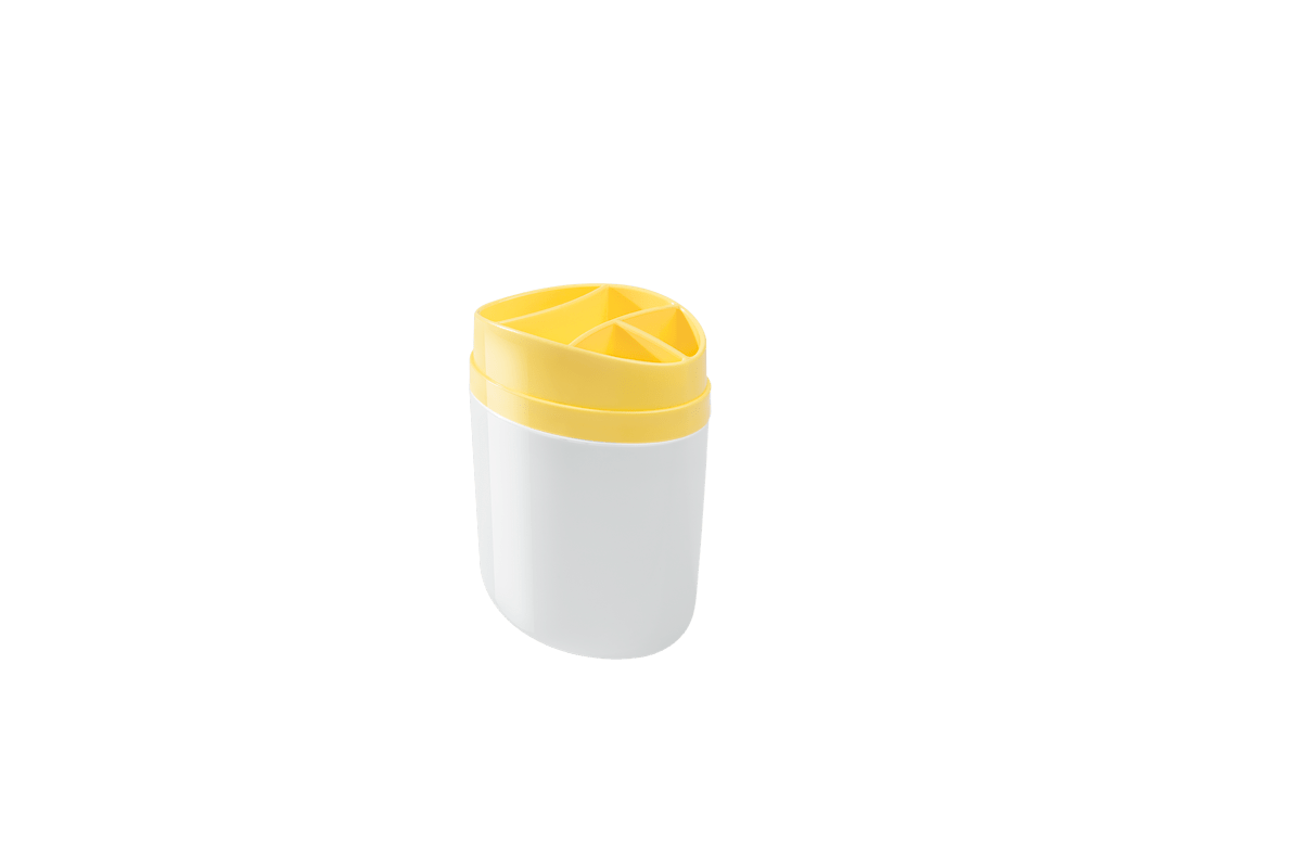 Ficha técnica e caractérísticas do produto Porta Escova Full 10,6 X 7,7 X 15,4 Cm Amarelo Coza