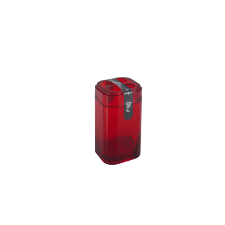 Ficha técnica e caractérísticas do produto Porta-Escova - Splash 6,5 X 6,5 X 12,7 Cm Vermelho Transparente Coza