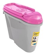 Ficha técnica e caractérísticas do produto Porta Ração Dispenser Home 1,5L /600gr Rosa - Plast Pet