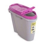 Ficha técnica e caractérísticas do produto Porta Ração Dispenser Home Plast Pet 1,5L Rosa