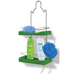 Ficha técnica e caractérísticas do produto Porta Shampoo Duplo Niquelart 349-3 Cromo Colors Aço e Plástico Verde
