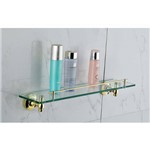 Porta Shampoo em Metal Dourado com Base de Vidro - Acabamento Redondo - Lms-Ab9509g