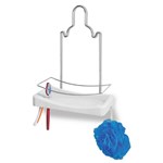 Ficha técnica e caractérísticas do produto Porta Shampoo Simples Cromo Colors Aço e Plastico Branco 348-4 - Niquelart