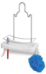 Ficha técnica e caractérísticas do produto Porta Shampoo Simples Niquelart 348-4 Cromo Colors Aço e Plástico Branco