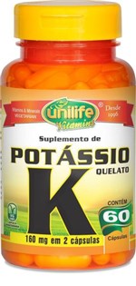 Ficha técnica e caractérísticas do produto Potassio Quelato "k" 560 Mg - 60 Caps - Unilife