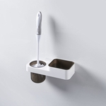 Ficha técnica e caractérísticas do produto FLY Prego gratuito Wall-montado WC Adhesive escova rack de armazenamento Conjunto para banho Kitchen