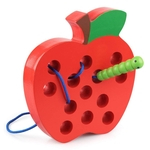 Ficha técnica e caractérísticas do produto Presente Toy Crianças de madeira de Apple Enfiar Toy engraçado Educação enigma Redbey