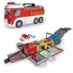 Ficha técnica e caractérísticas do produto Presente Toy Montagem deformação Police Car / Engenharia / Fire Truck Modelo cena da trilha de armazenamento Kits
