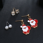 Ficha técnica e caractérísticas do produto Série de Natal Brincos Santa Claus Deer Snowflakes Women Stud Earrings Presentes de Natal