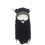 Ficha técnica e caractérísticas do produto Afresco Partido Mulheres Homens PRESENTES Viking Beanie Beard Chifre Hat Handmade Knit Quente Cap Inverno Aniversário engraçado Xmas