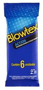 Ficha técnica e caractérísticas do produto Preservativo Action com 6 Unidades, Blowtex
