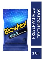 Ficha técnica e caractérísticas do produto Preservativo Blowtex Action C/ 3 Unidades