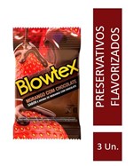 Ficha técnica e caractérísticas do produto Preservativo Blowtex Morango e Chocolate C/ 3 Unidades