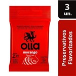Ficha técnica e caractérísticas do produto Preservativo Camisinha Olla Sabor Morango - 3 Unidades