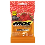 Ficha técnica e caractérísticas do produto Preservativo Eros Retardante com Aroma Morango com 3 Unidades.