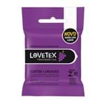 Ficha técnica e caractérísticas do produto Preservativo Lovetex Lubrificado Sabor Uva 3 Unidades
