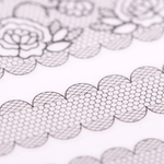 Ficha técnica e caractérísticas do produto Preto Design 3D Flower Lace Art Nail decalques das etiquetas para