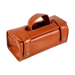 Ficha técnica e caractérísticas do produto Pro Leather Sports Toiletry Pouch Case Shaving Brush&Razor Cosmetic Brown bag HJ