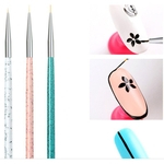 Ficha técnica e caractérísticas do produto Profissão Nail Art Escova Multi-cor inoxidável Pull fio unhas pintadas Pen