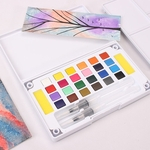 Ficha técnica e caractérísticas do produto Profissional Sólidos Pigment Watercolor Paints Set Com cor de água portátil escova Pen Para Pintura Fontes da arte
