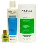 Prohall Kit Progressiva Select One 300g+ Biomask 1kg+ Óleo Argan Bel