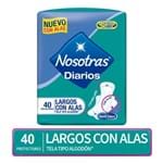 Ficha técnica e caractérísticas do produto Protectores Diarios Nosotras Largos Con Alas, 40 Unid.