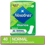 Ficha técnica e caractérísticas do produto Protectores Diarios Nosotras Natural Cortos, 40 Unid.