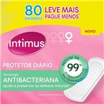 Ficha técnica e caractérísticas do produto Protetor Diário Intimus Antibacteriano Sem Abas com 80 Unidades